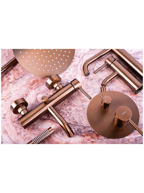 Bateria wannowa podtynkowa box Lungo Rea miedź szczotkowana