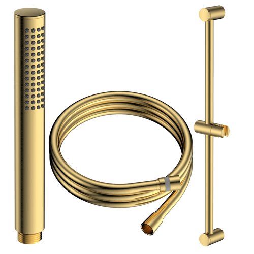 Zestaw prysznicowy słuchawka, wąż, drążek złoto szczotkowane Ultimate ANUL151221 Avapax