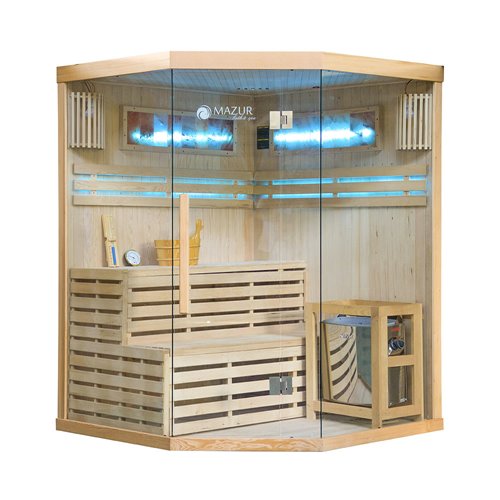Sauna sucha fińska piec 6 KW Harvia BC60 + kamień solny 150X150X200CM MO-EA3CS Mazur