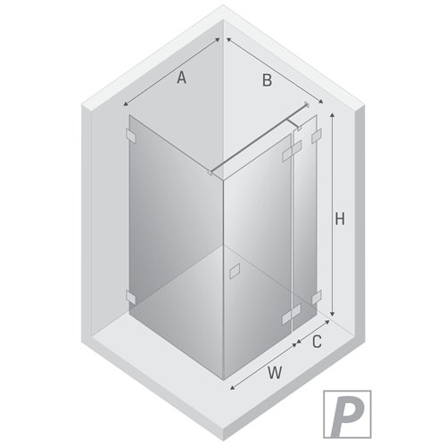 Kabina prysznicowa 110x80 prawa EXK-0135/EXK-0139 Eventa New Trendy