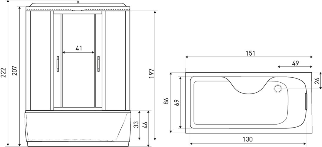 Kabina masażowa z wanną 150x85 XL Kerra zdjęcie 4