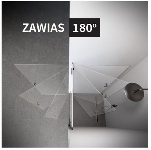 Kabina prysznicowa prostokątna 100x120 cm chrom, zawiasy 180º AXJ-0192 Oxia New Trendy zdjęcie 2