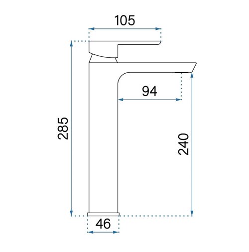 Czarna bateria umywalkowa wysoka Argus Rea