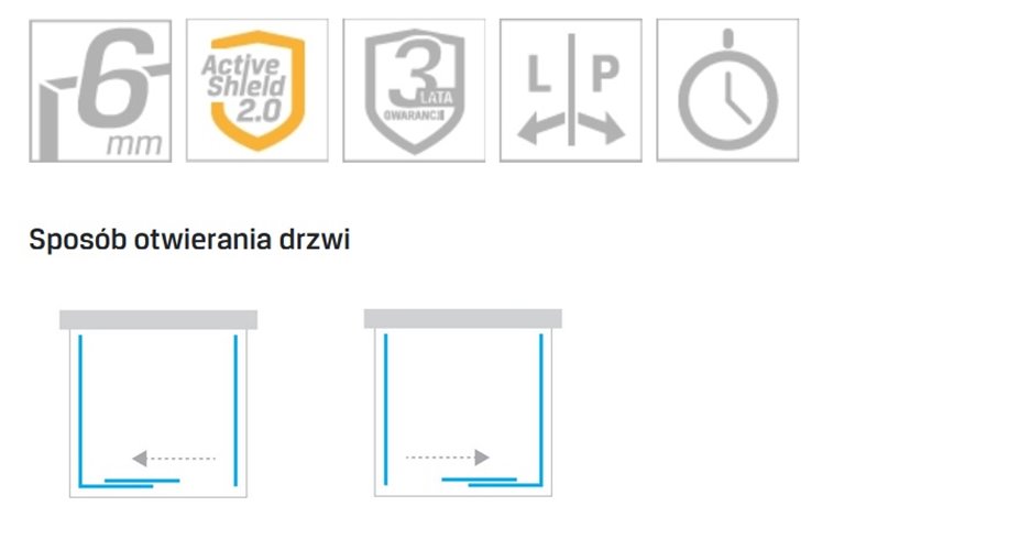 Kabina prysznicowa przyścienna 120x90 K-0481 New Corrina New Trendy