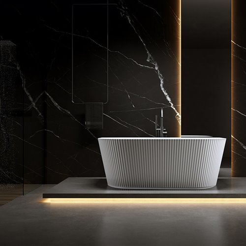 Wanna wolnostojąca przyścienna korek czarny 170 cm Carlo Led Hydrosan