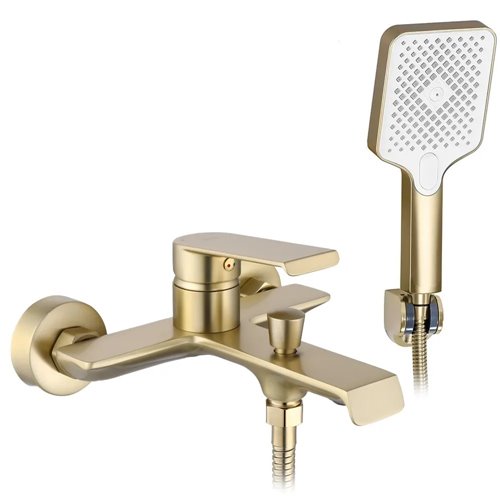 Złota szczotkowana bateria wannowa Hass Rea Gold