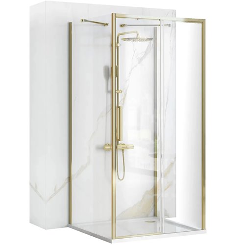 Złota kabina prysznicowa przyścienna drzwi rozsuwane 110x80 Rapid Slide Rea