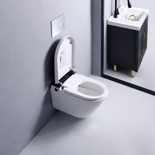 Zestaw podtynkowy wc stelaż + miska automatyczna myjąca przycisk chrom Drop