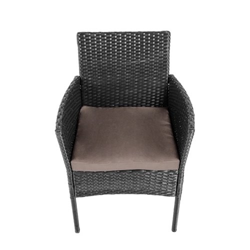 Zestaw mebli ogrodowych z technorattanu stół, sofa, krzesła dla 4 osób Rita czarny