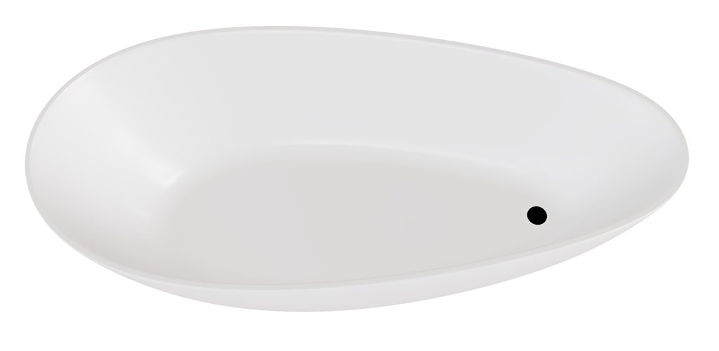 Matowa wanna wolnostojąca z konglomeratu + klik-klak czarny Goya Matt 142 cm Besco WMMB-140GKB