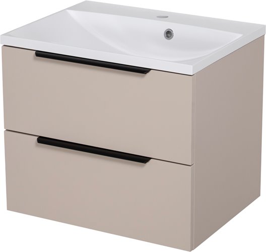 Szafka łazienkowa wisząca z umywalką 60 cm 46/2 Sydney Smooth kolor Macadamia