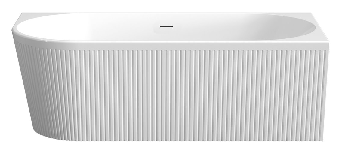 Ryflowana wanna narożna wolnostojąca przyścienna prawa 170 cm Glamour Invena AN-02-12P-M