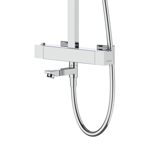 Kolumna prysznicowa z wylekwą termostat chrom z oświetleniem LED LED02TCHW Ango Corsan zdjęcie 8