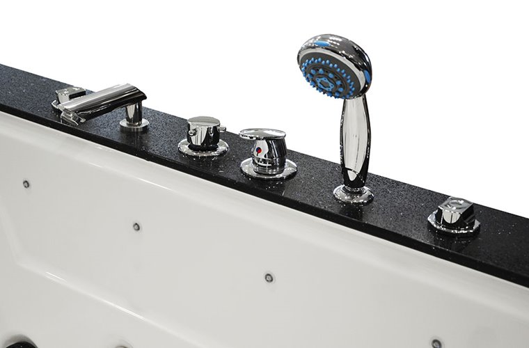 Brązowa prostokątna wanna z hydromasażem 180x150 cm MUS-1089B