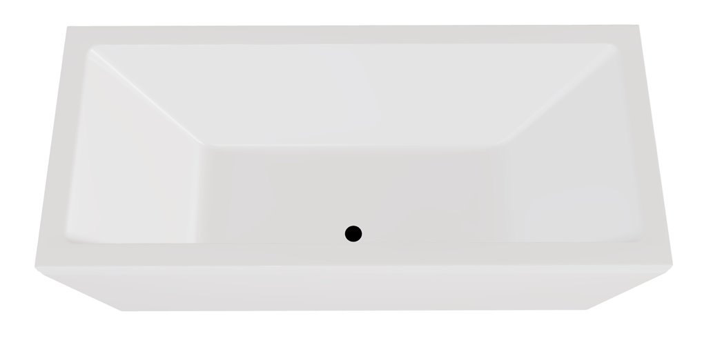 Wanna wolnostojąca prostokątna syfon czarny Vera 170 Besco