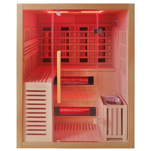 Sauna Combo na podczerwień + fińska 4-osobowa 160x160 cm Helsi3 6KW