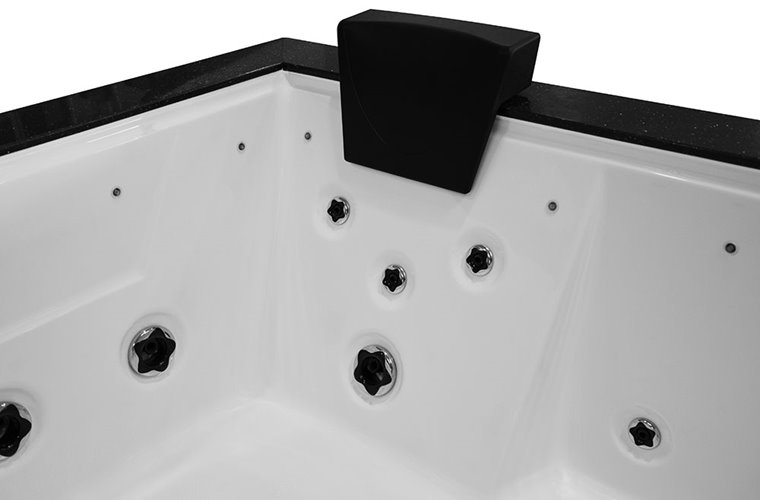 Czarna prostokątna wanna z hydromasażem 180x150 cm MUS-1089C