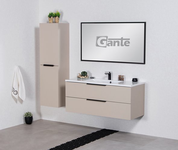 Szafka łazienkowa wisząca z umywalką 120 cm 46/2 Sydney Smooth kolor Macadamia