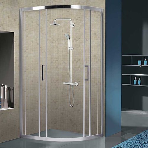 Kabina prysznicowa półokrągła 100x100 cm drzwi rozsuwane ZKM-119