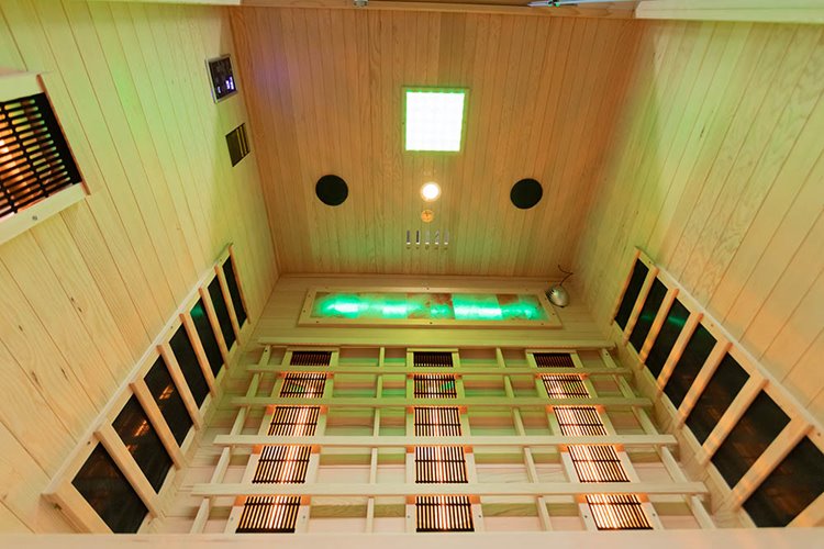 Sauna na podczerwień trzyosobowa panele sól himalajska 150X120X190CM MO-EA3R Infrared Mazur