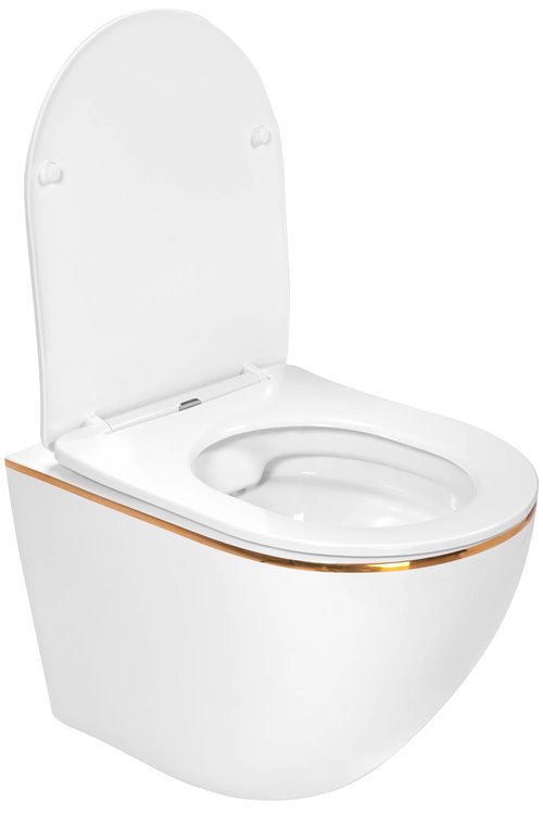 Misa wc wisząca Rimless Carlo Flat White Gold Edge Rea