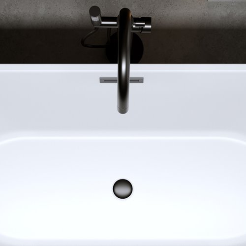 Wanna wolnostojąca biała przelew oraz korek czarny 150 cm Lizbona Hydrosan