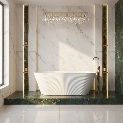 Wanna wolnostojąca ryflowana 170 cm Ofelia Rea