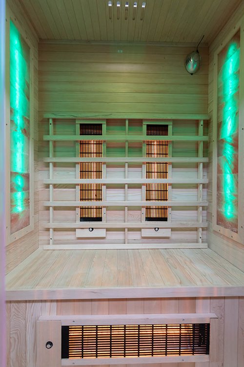 Sauna na podczerwień dwuosobowa panele sól himalajska 120X105X190CM MO-EA2R Infrared Mazur