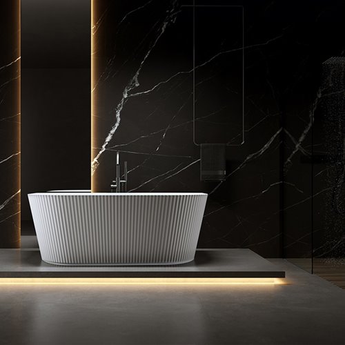 Wanna wolnostojąca przyścienna korek czarny 170 cm Carlo Led Hydrosan