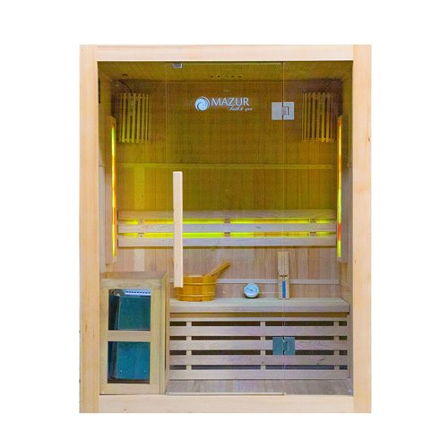 Sauna sucha fińska piec 3,5 KW Harvia BC35 + kamień solny 150X120X190CM MO-EA3S Mazur