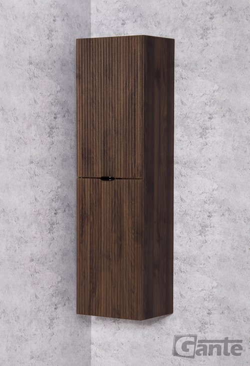 Słupek łazienkowy z lamelami wiszący z koszem 143,5x40 Victa Lamello kolor orzech