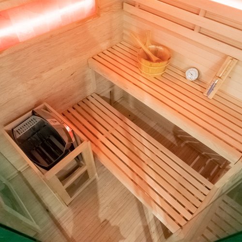 Sauna fińska pięciokątna 5 osobowa wysokotemperaturowa 6W Harvia 150x150 cm Lark4
