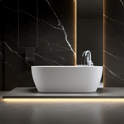 Wanna wolnostojąca 150 cm biały korek oraz przelew Cesana Hydrosan