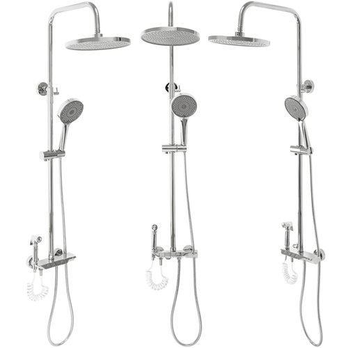 Chromowany zestaw prysznicowy z wylewką Max Rea