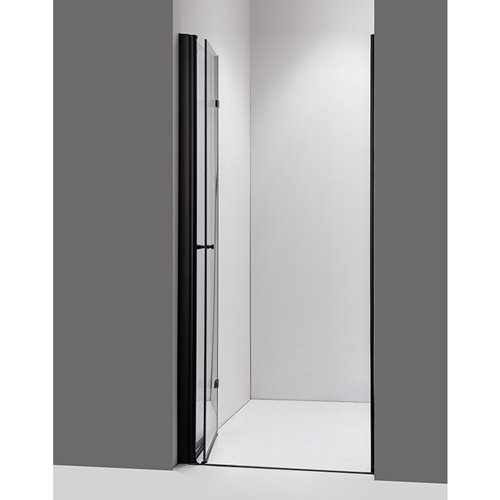 Drzwi prysznicowe łamane do wnęki 80 cm czarny profil SH01A