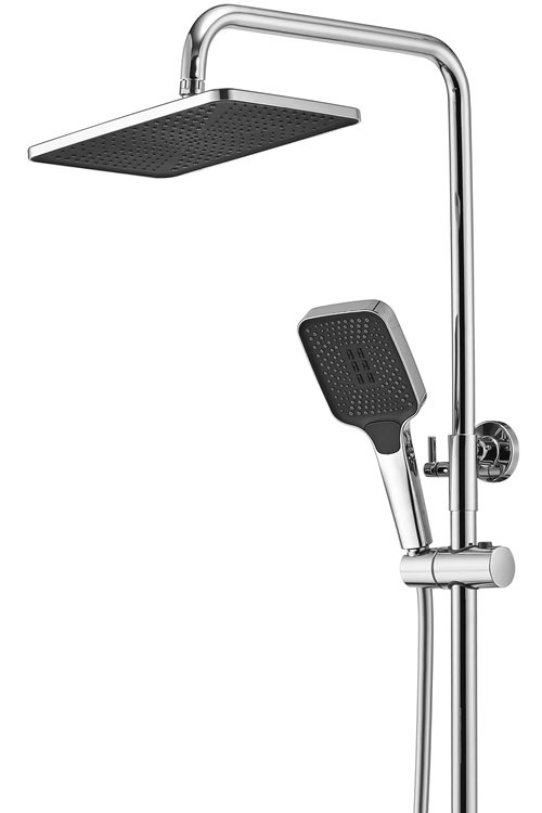Chromowany zestaw prysznicowy z wylewką i termostatem Rob Rea