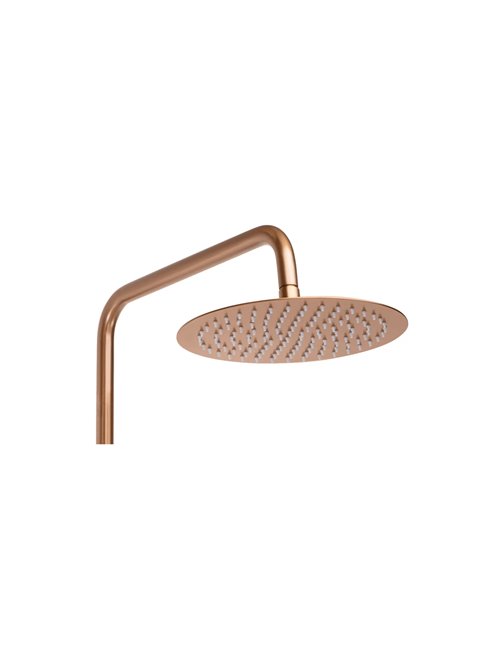 Zestaw prysznicowy natynkowy miedź szczotkowana termostat Lungo Rea
