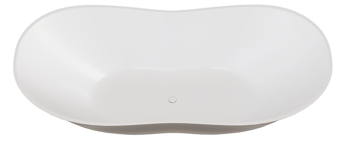 Matowa wanna z konglomeratu czarno-biała 170 cm + klik-klak biały Viya Matt B&W Besco WMMC-170VKW