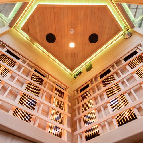 Sauna na podczerwień 3-osobowa 120x120 cm grzejniki kwarcowe i karbonowe Alta6 Infrared