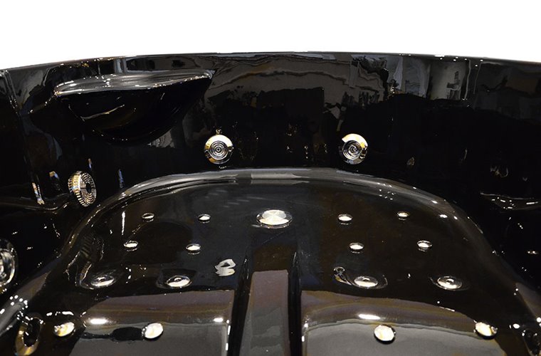Czarna wanna z hydromasażem dwuosobowa 180x120 cm MO-1631B Lewa