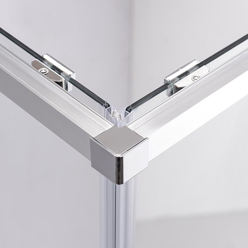 Chromowana kabina prysznicowa kwadratowa Super Slim Nova 80x80 drzwi rozsuwane