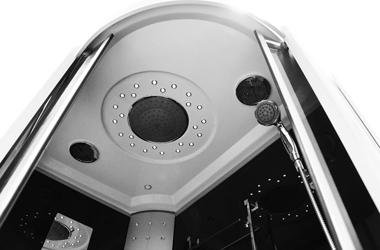 Kabina prysznicowa z hydromasażem na niskim brodziku 120x85 prawa MO-09914P