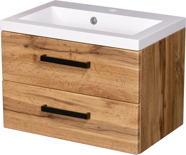 Szafka wisząca z umywalką 60 cm kolor dąb naturalny 39/2 seria Fokus Loft Gante