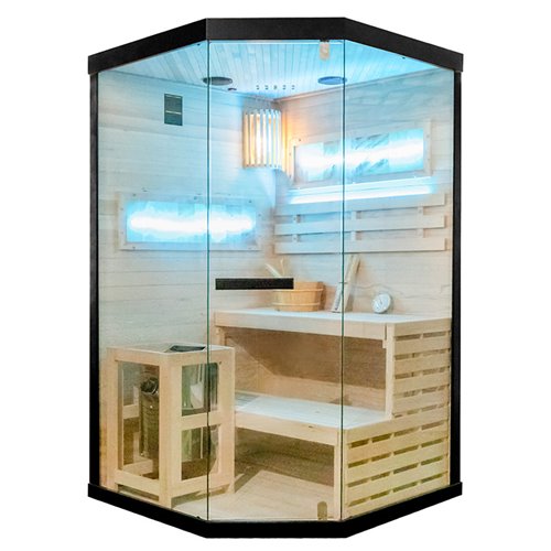 Sauna fińska pięciokątna 2 osobowa wysokotemperaturowa 3,5KW Harvia 120x120 cm Lark2