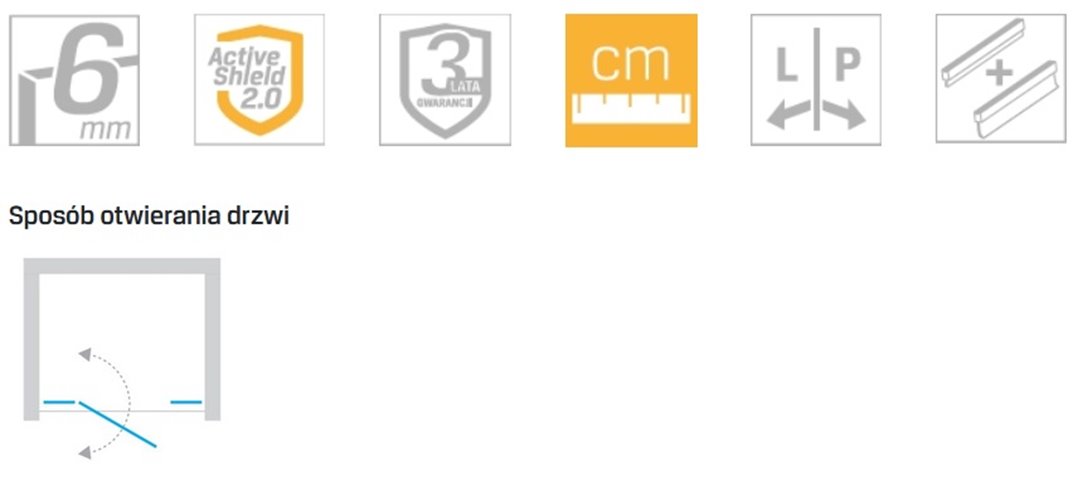 Drzwi prysznicowe uchylne 150 cm D-0175A New Soleo New Trendy