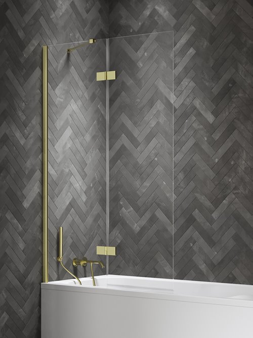 Parawan wannowy kolor złoty połysk lewy 100x150 P-0239-WL Nesta Light Gold New Trendy