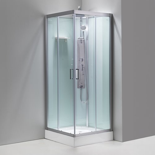 Kabina prysznicowa zabudowana kwadratowa 80x80 cm profil szczotkowany LISA
