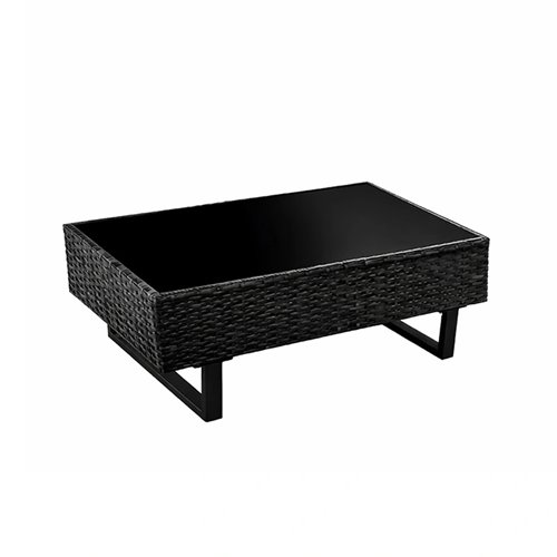 Zestaw mebli ogrodowych z technorattanu narożnik tarasowy Lime czarny zdjęcie 5