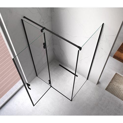 Czarna kabina prysznicowa prostokątna 120x100 drzwi uchylne KZ03D