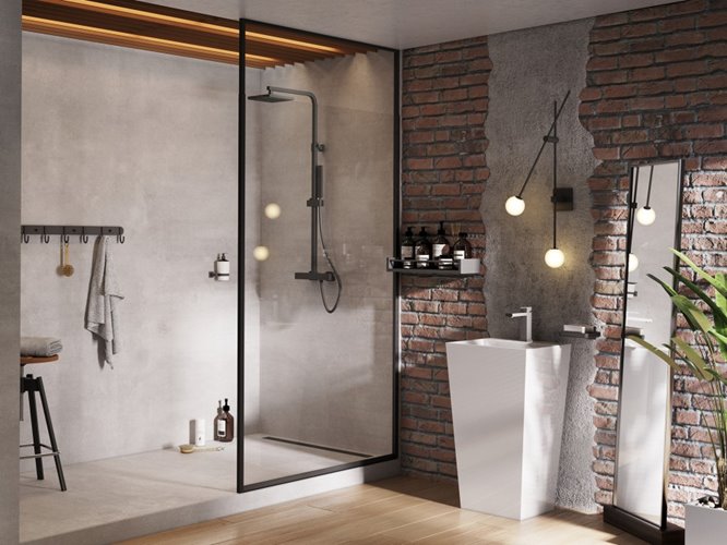 Ścianka prysznicowa wspornik sufitowy 120 cm Icon Besco